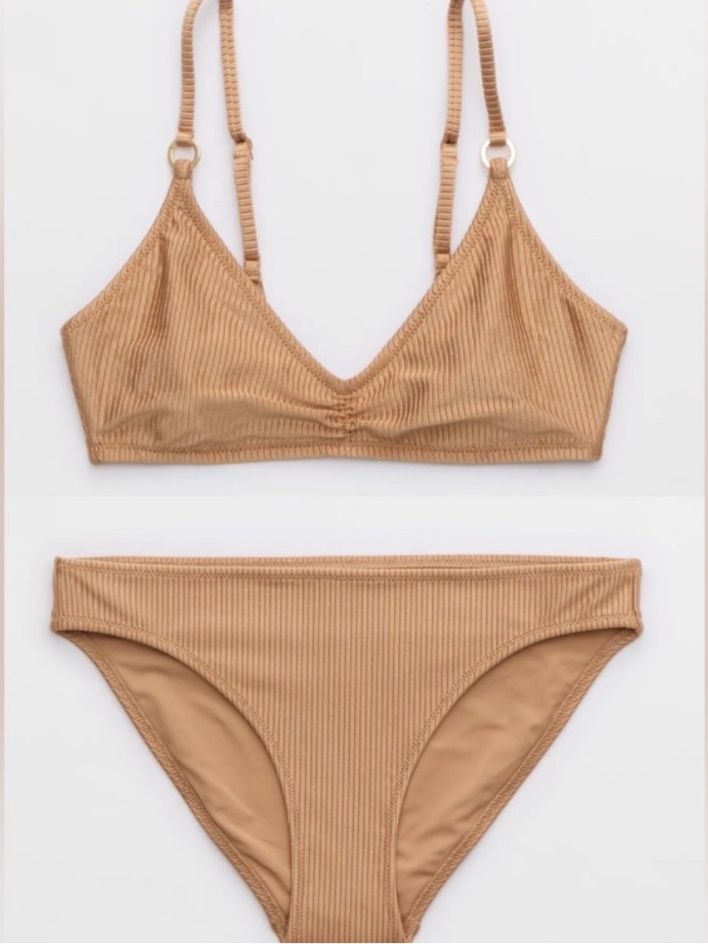 aerie Ribbed Tan Bikini Set